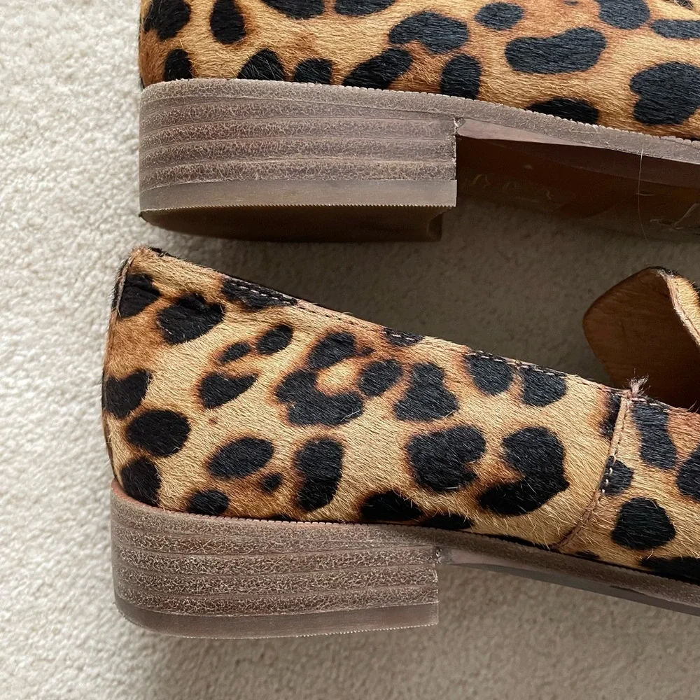 Madewell The Frances Loafer in Leopard Calf Hair Truffle Multi Color Size 7 - Picture 14 of 15